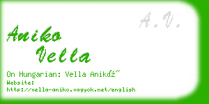 aniko vella business card